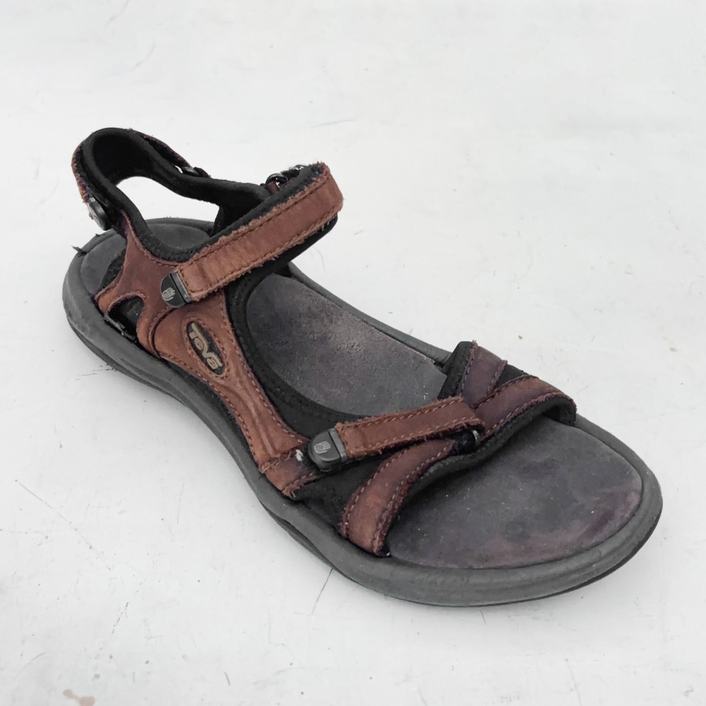 Teva Neota Brown Leather Sandals Womens 7 Gorpcore Hiking Outdoor Waterproof